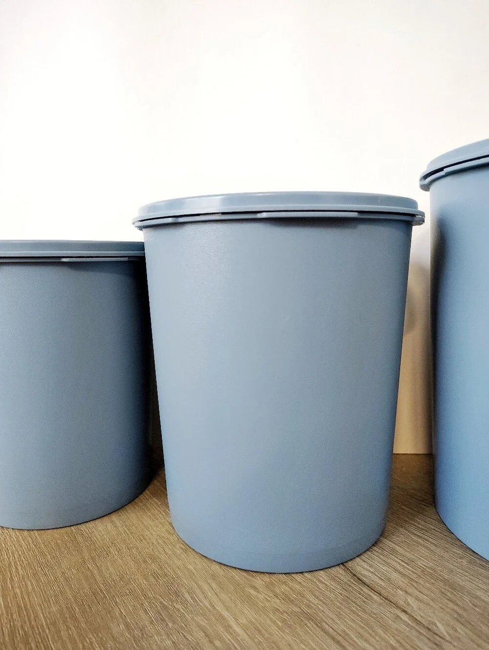 Vintage Tupperware Country Blue Canister Set of Four with Lids